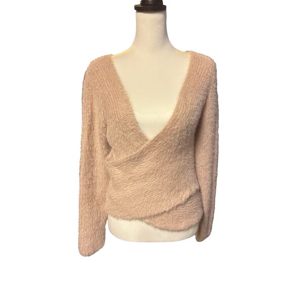Alya Sweaters - Alya Pink Fuzzy Sweater Size Small